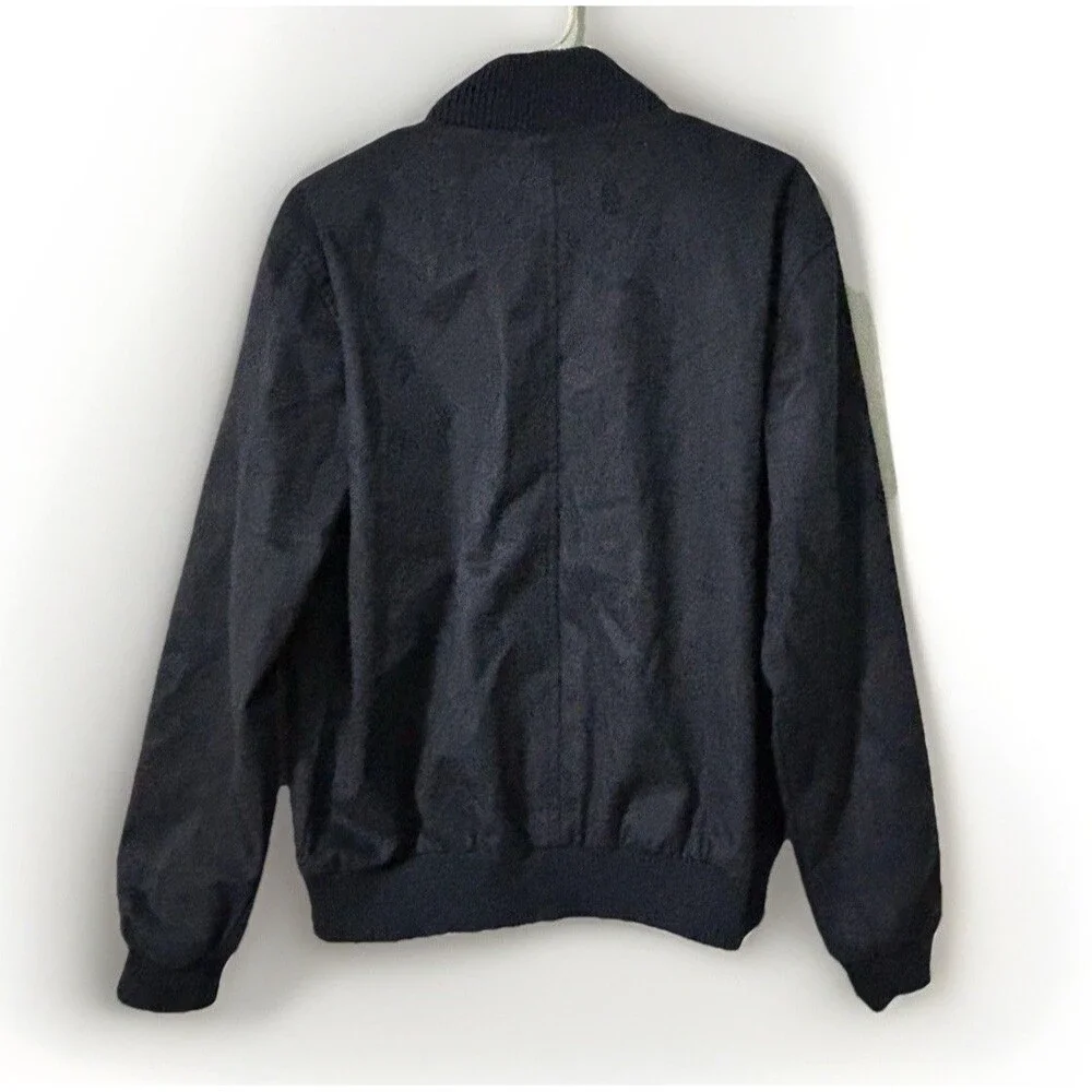 A Emporio Collezione Bomber Jacket Mens Sz L Suede Blue Full Zip